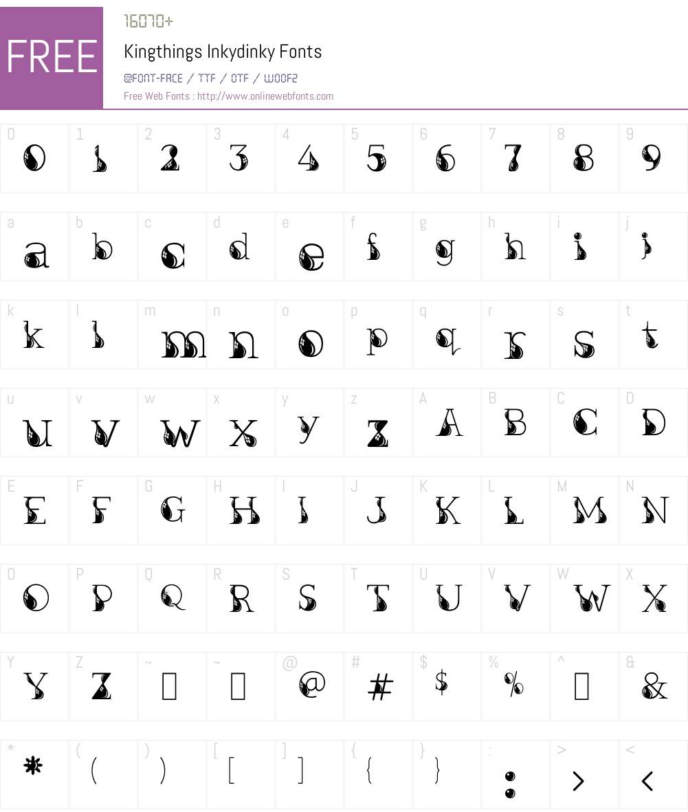 Kingthings Inkydinky Font Screenshots