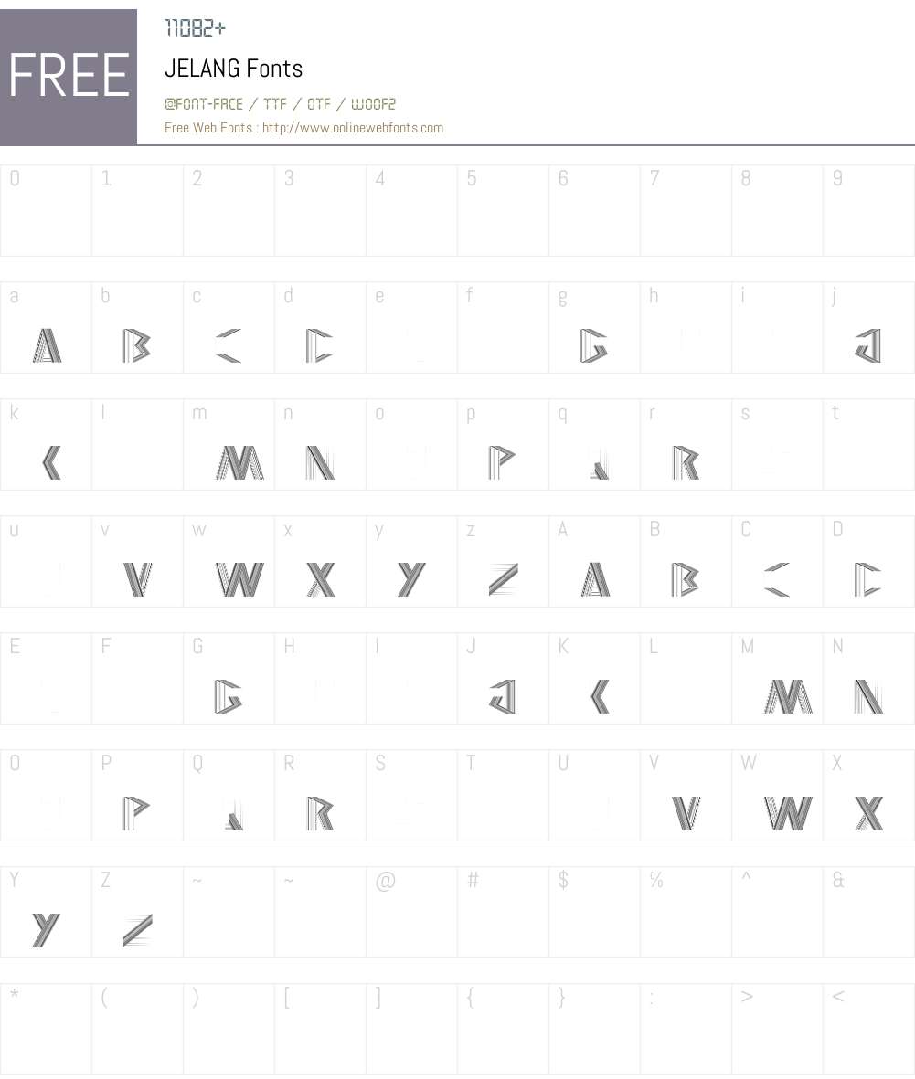 JELANG Font Screenshots