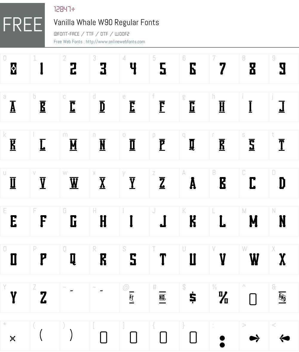 VanillaWhaleW90-Regular Font Screenshots