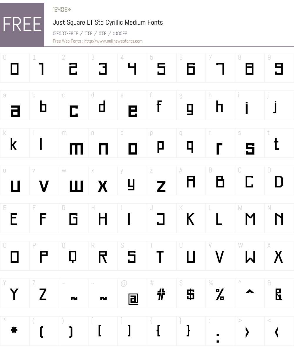 Just Square LT Std Cyrillic Font Screenshots