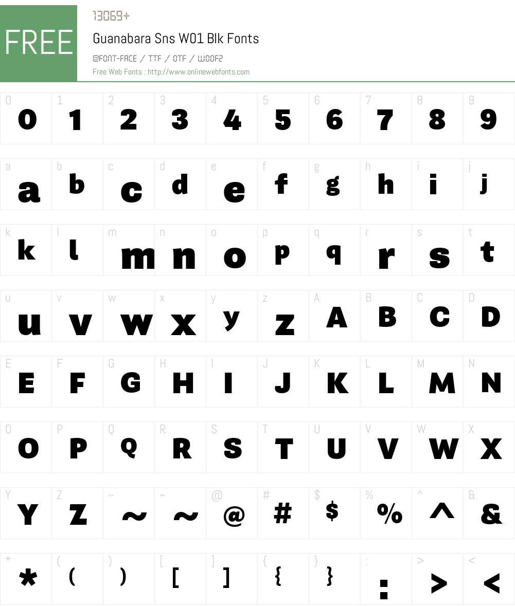 GuanabaraSnsW01-Blk Font Screenshots