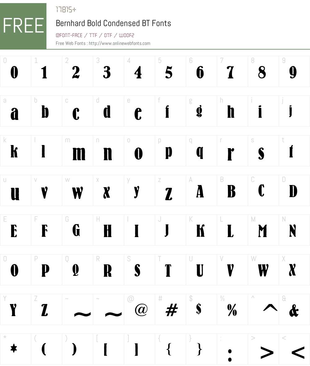 Bernhard BdCn BT Font Screenshots