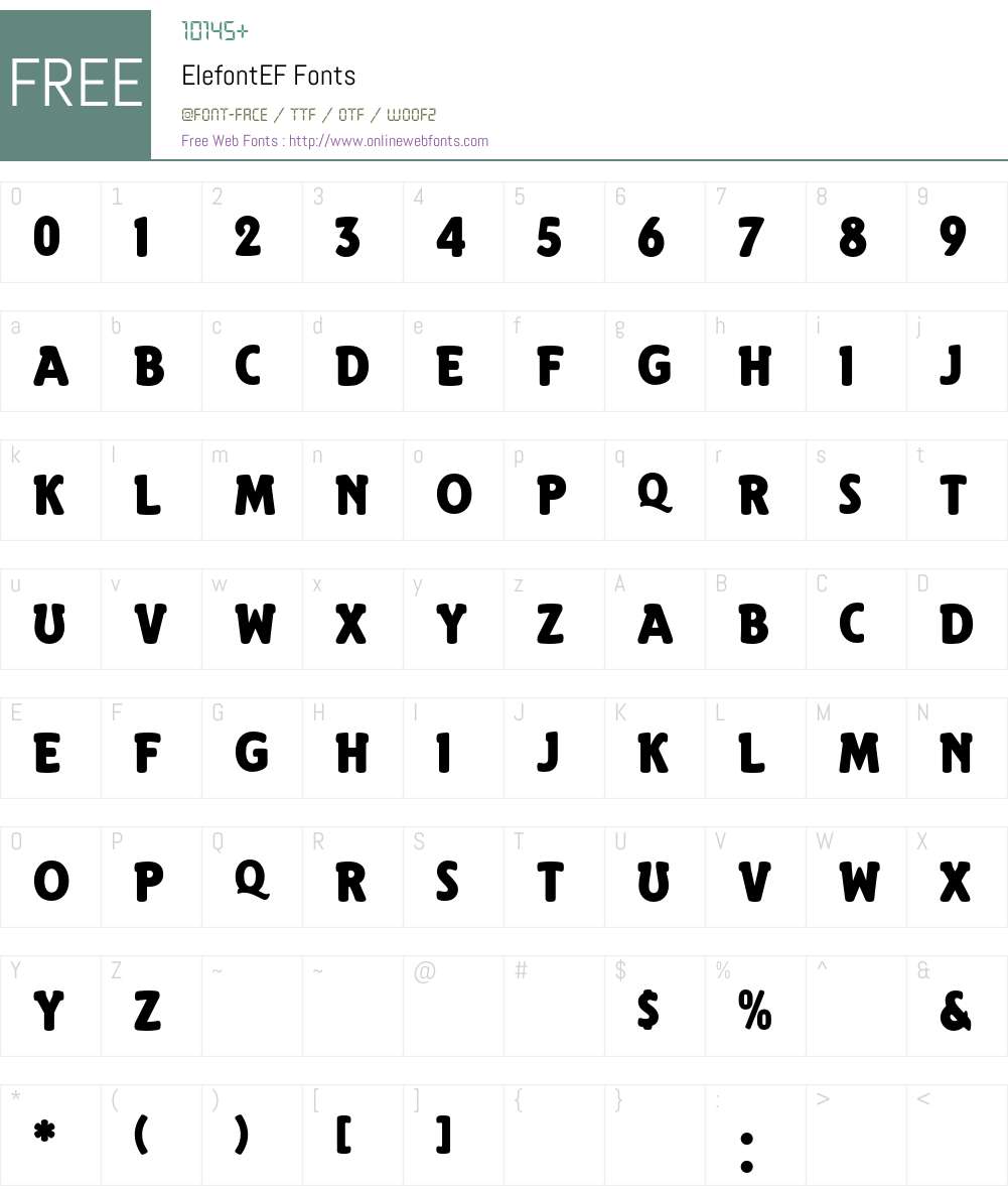 ElefontEF Font Screenshots