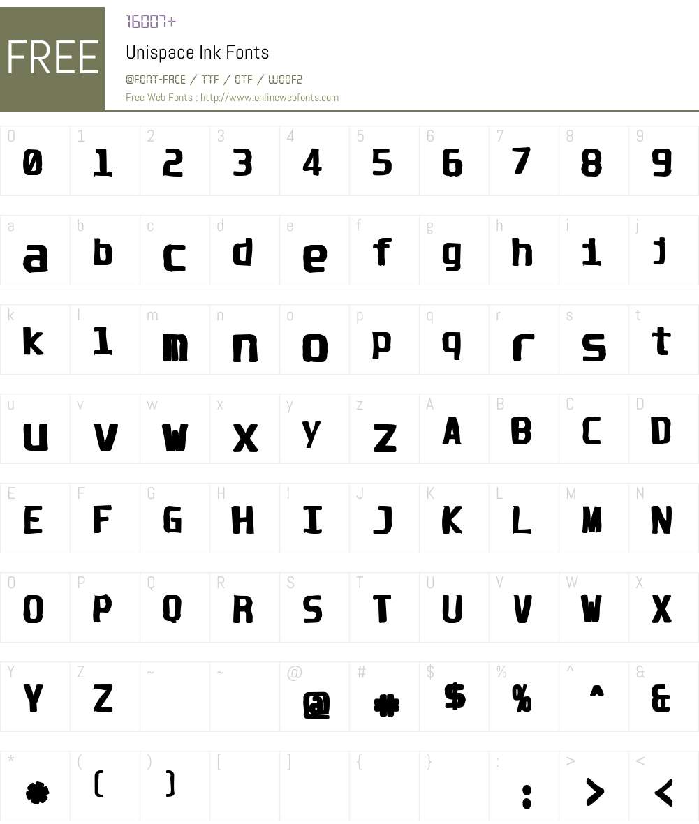 Unispace Ink Font Screenshots
