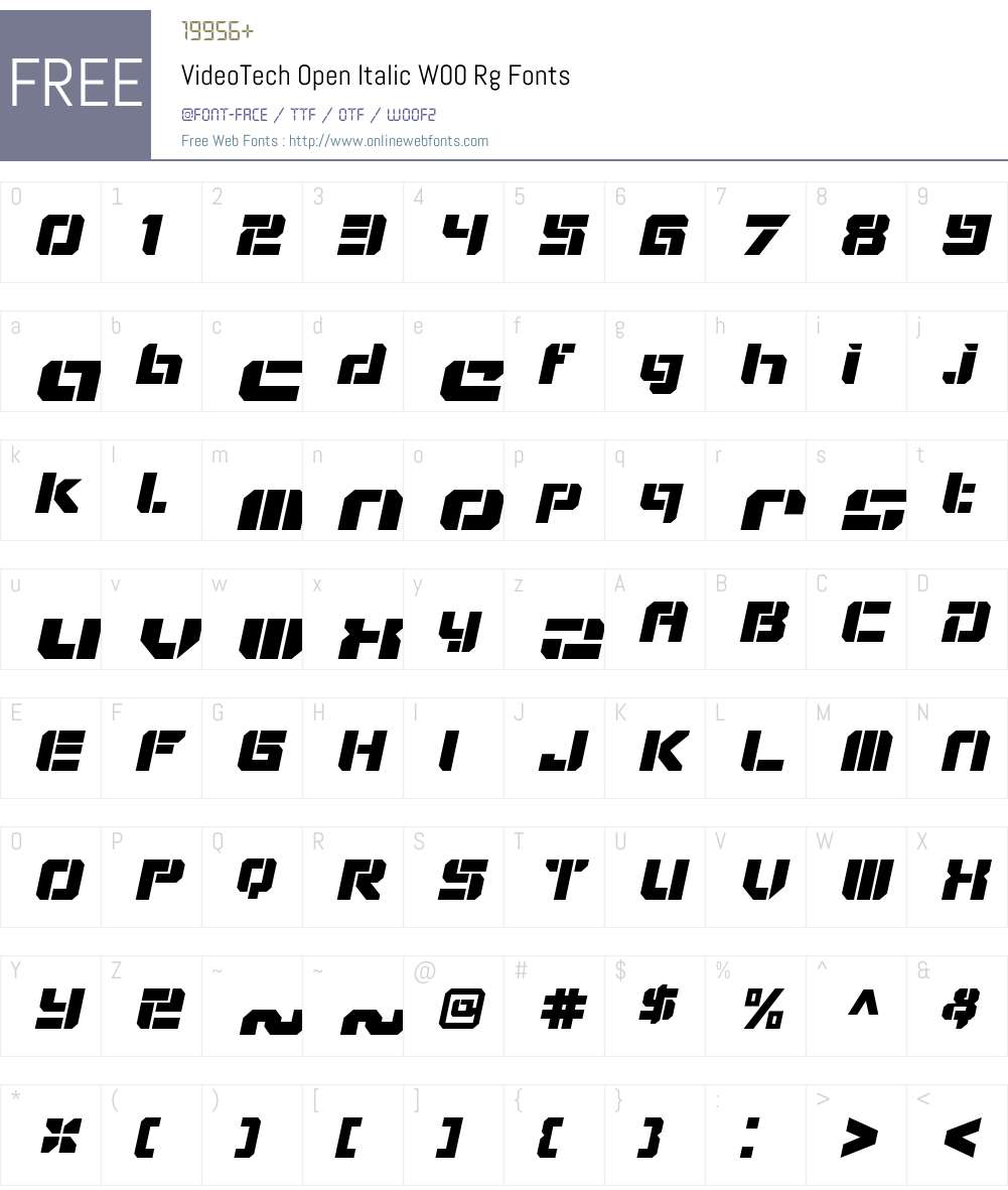 VideoTechOpenItalicW00-Rg Font Screenshots