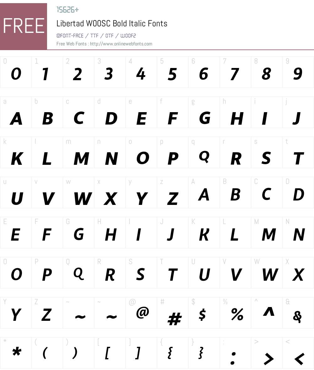 LibertadW00SC-BoldItalic Font Screenshots