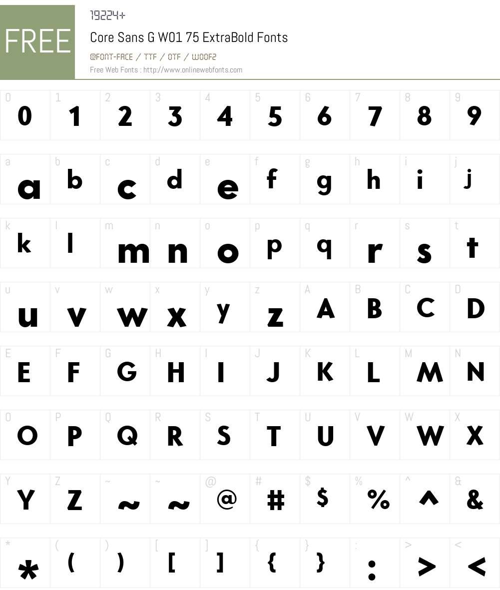 CoreSansGW01-75ExtraBold Font Screenshots
