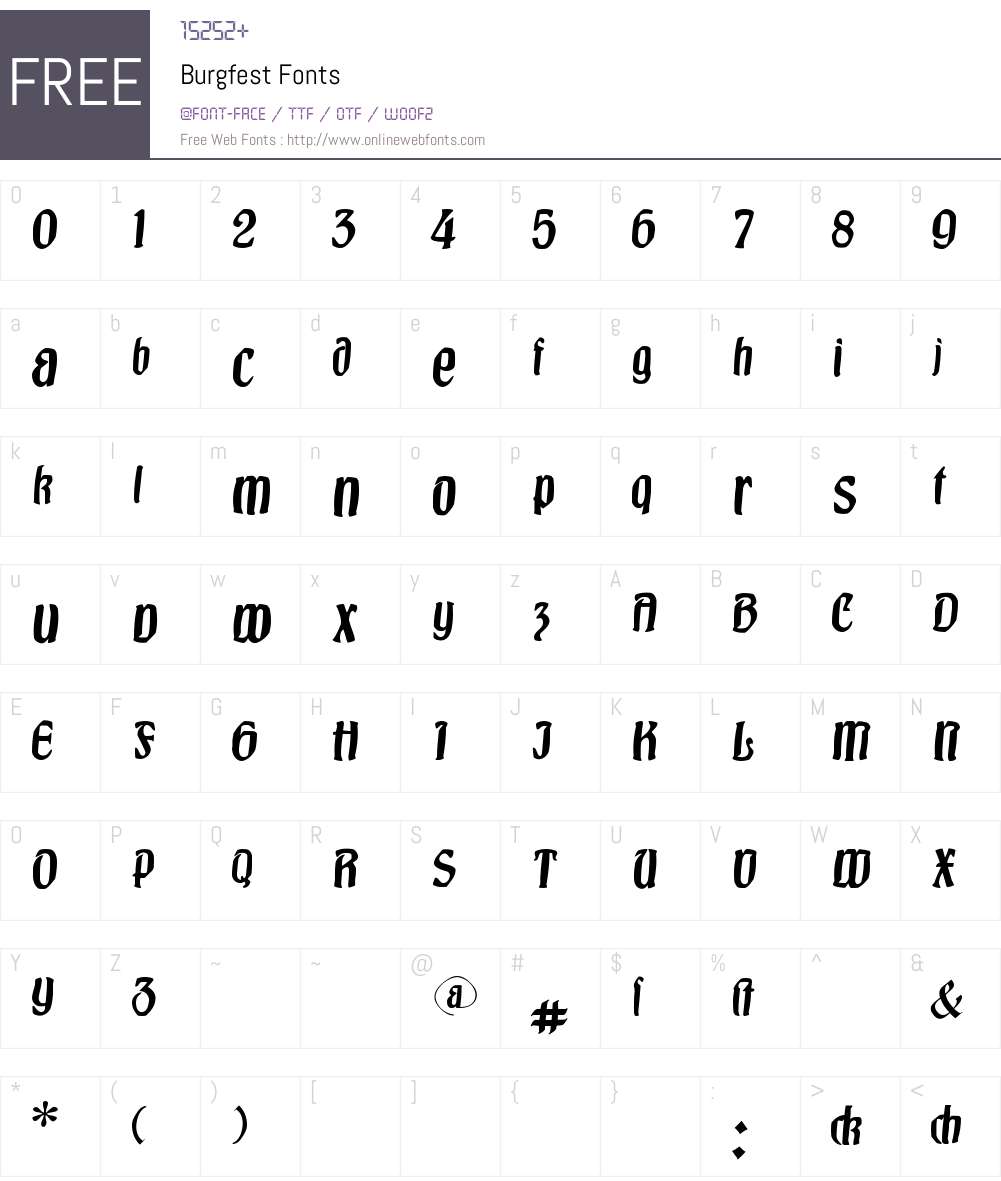 Burgfest Font Screenshots