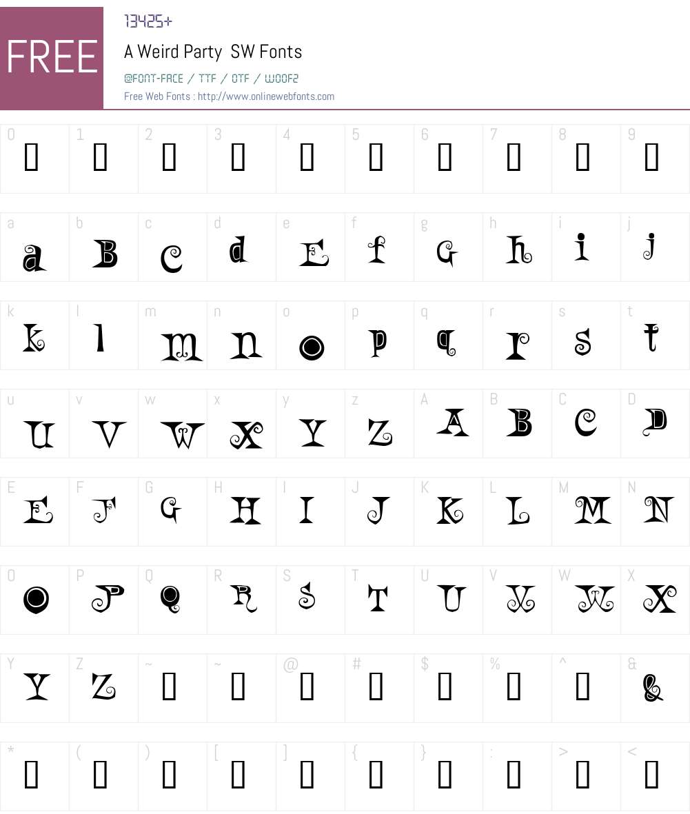 A Weird Party Font Screenshots