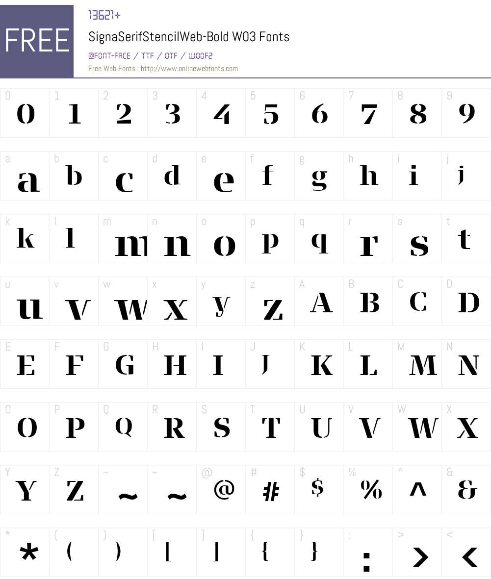 FF Signa Serif Stencil Font Screenshots