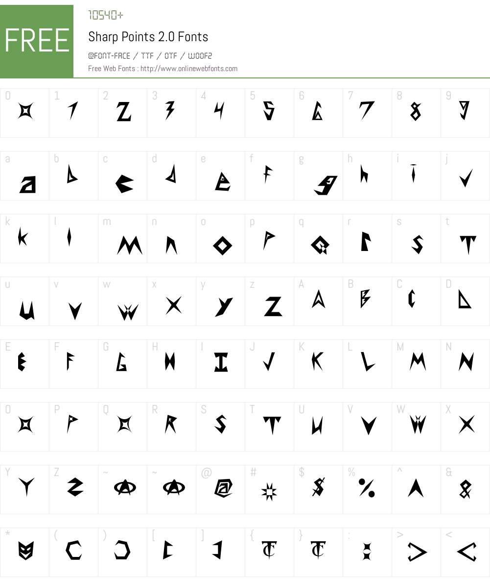 Sharp 2.0 Font Screenshots