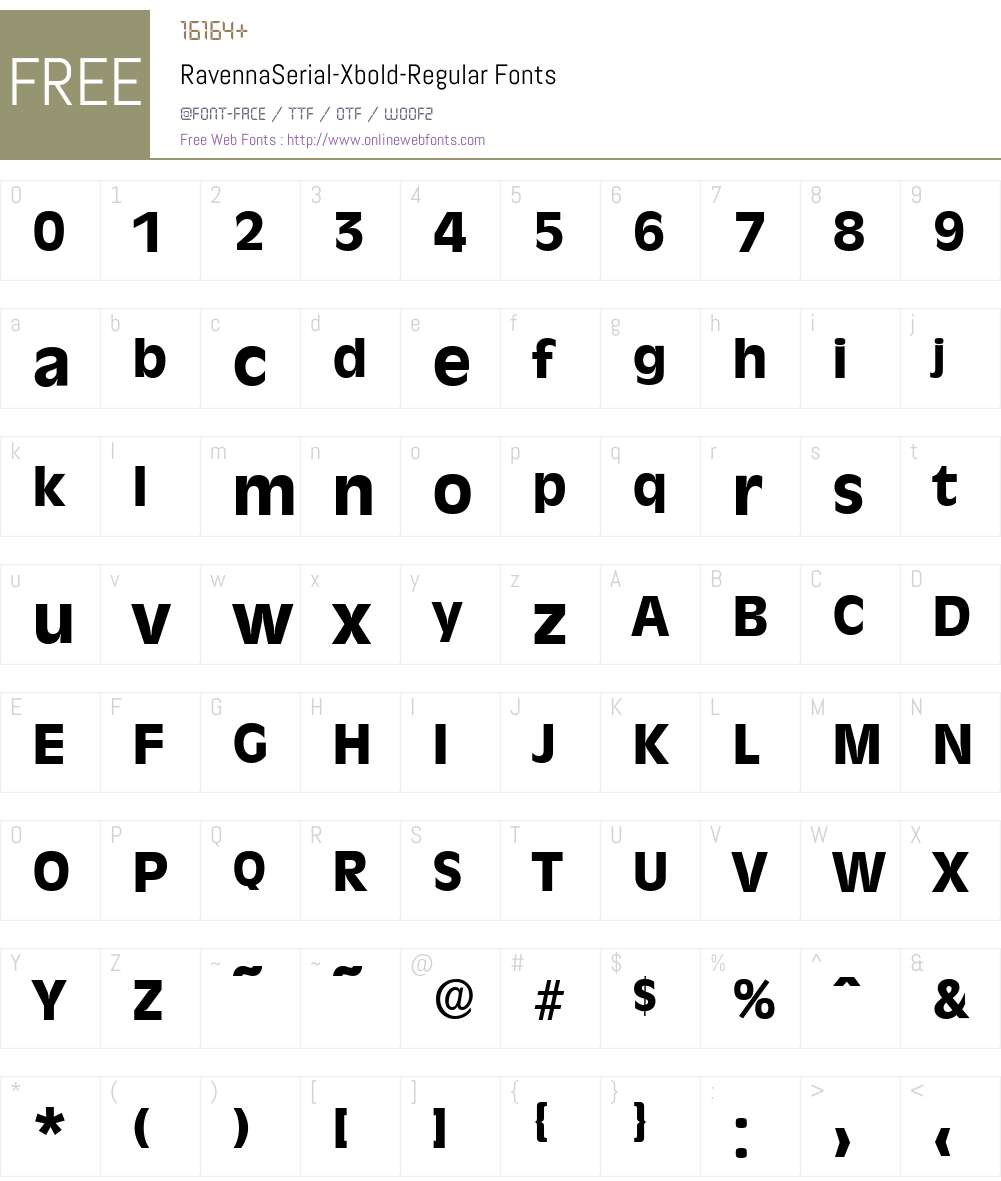 RavennaSerial-Xbold Font Screenshots