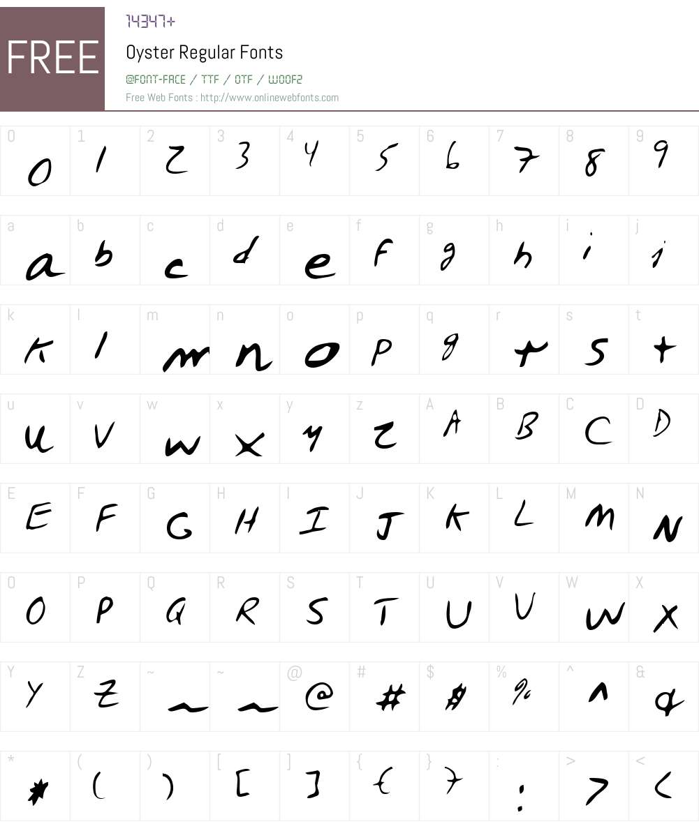 Oyster Font Screenshots
