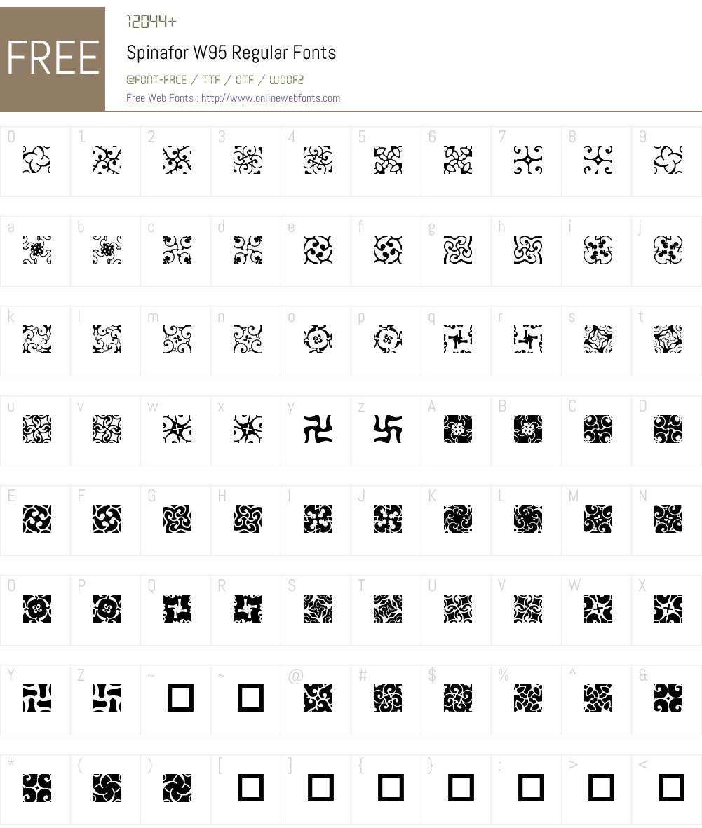 Spinafor Font Screenshots