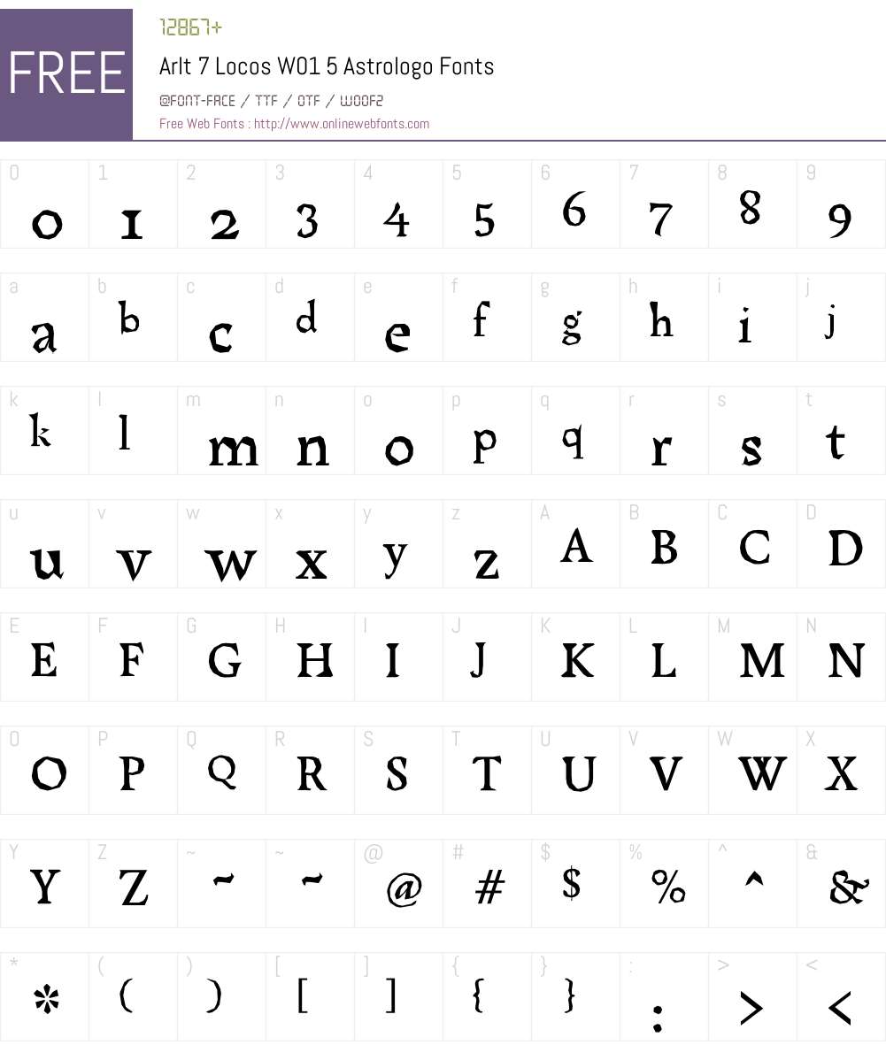 Arlt7LocosW01-5Astrologo Font Screenshots
