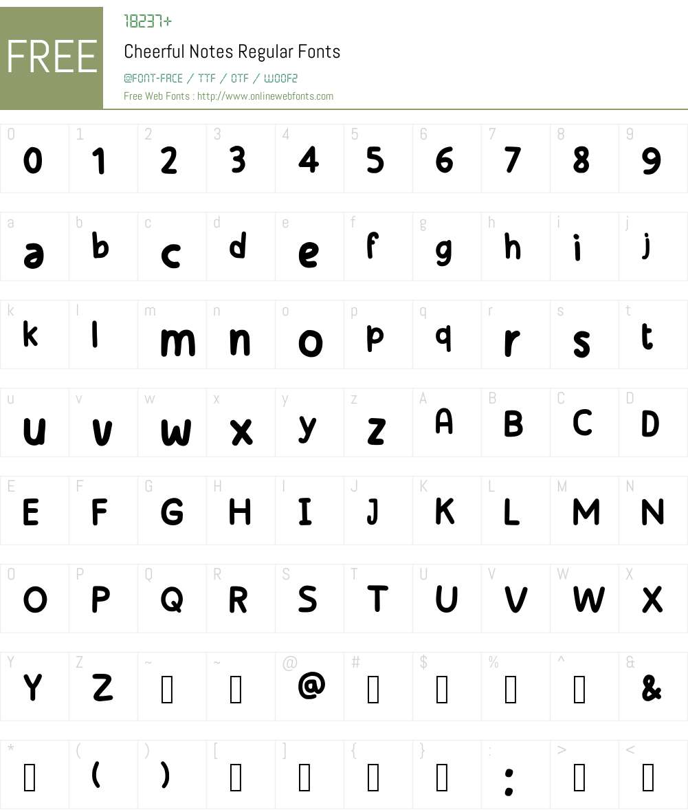 Cheerful Notes 001.001 Fonts Free Download - OnlineWebFonts.COM