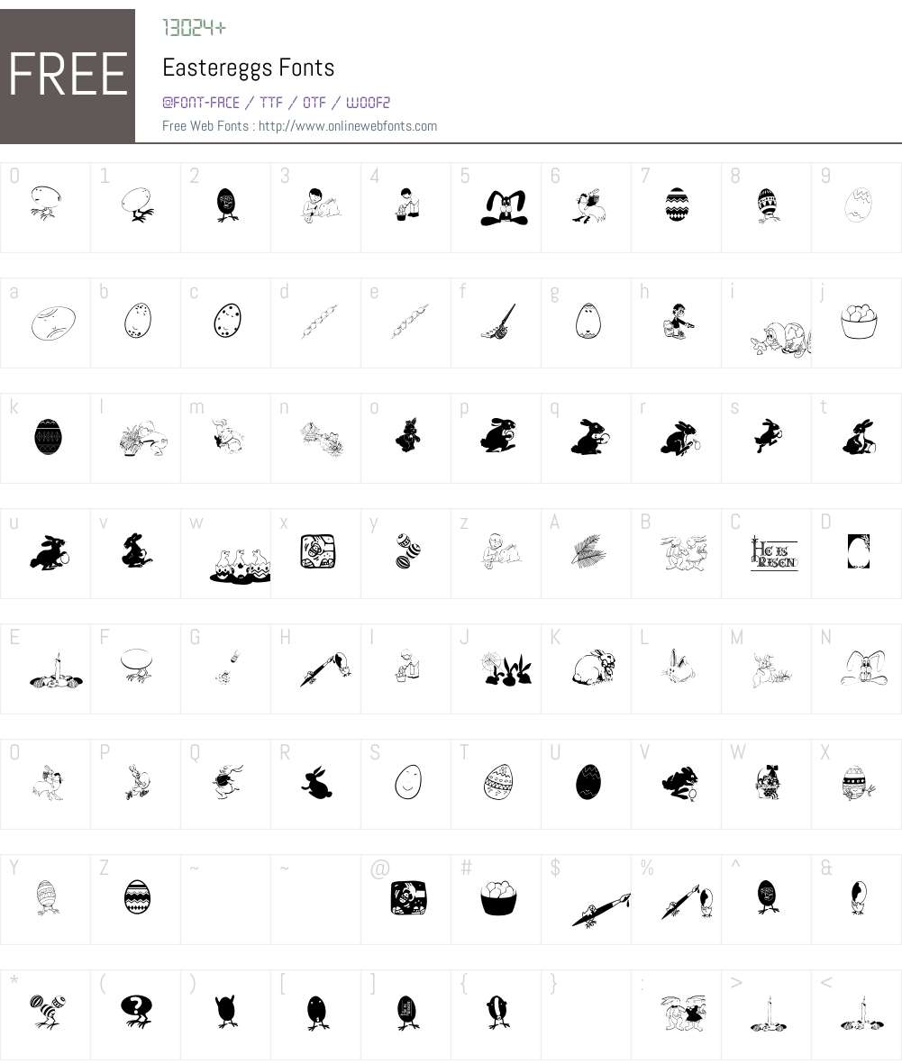 Eastereggs Font Screenshots