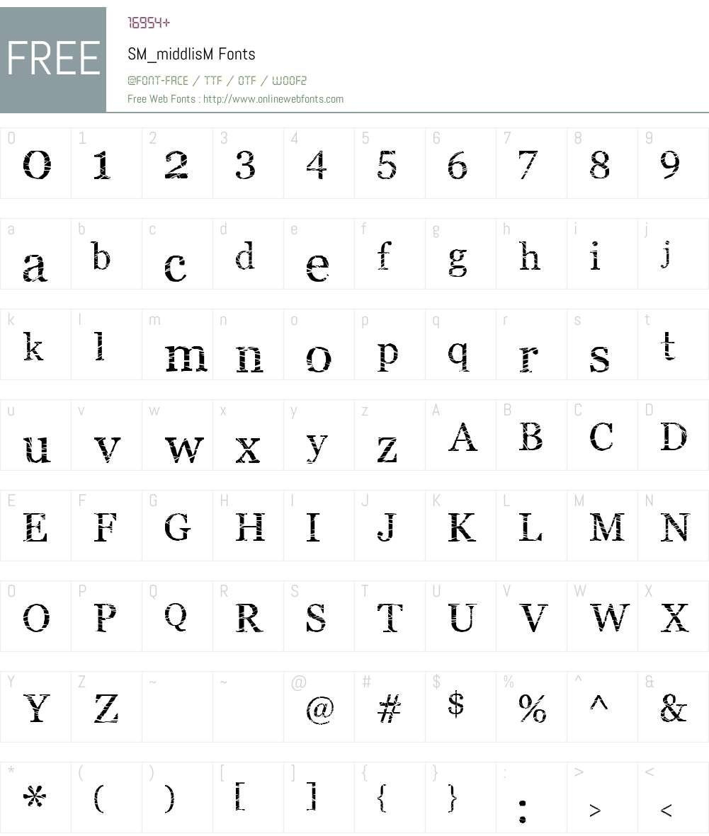SM_middlisM Font Screenshots