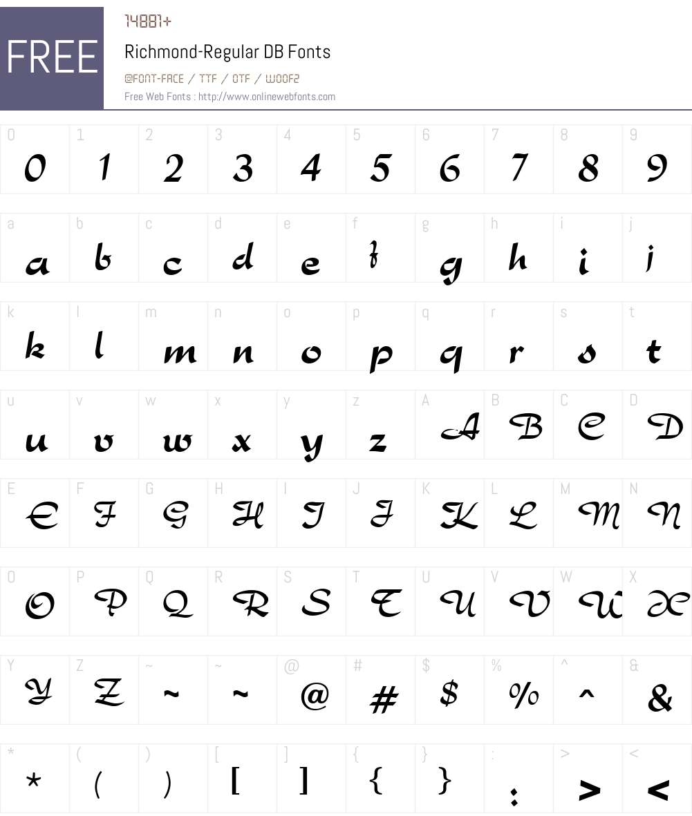 Richmond DB Font Screenshots