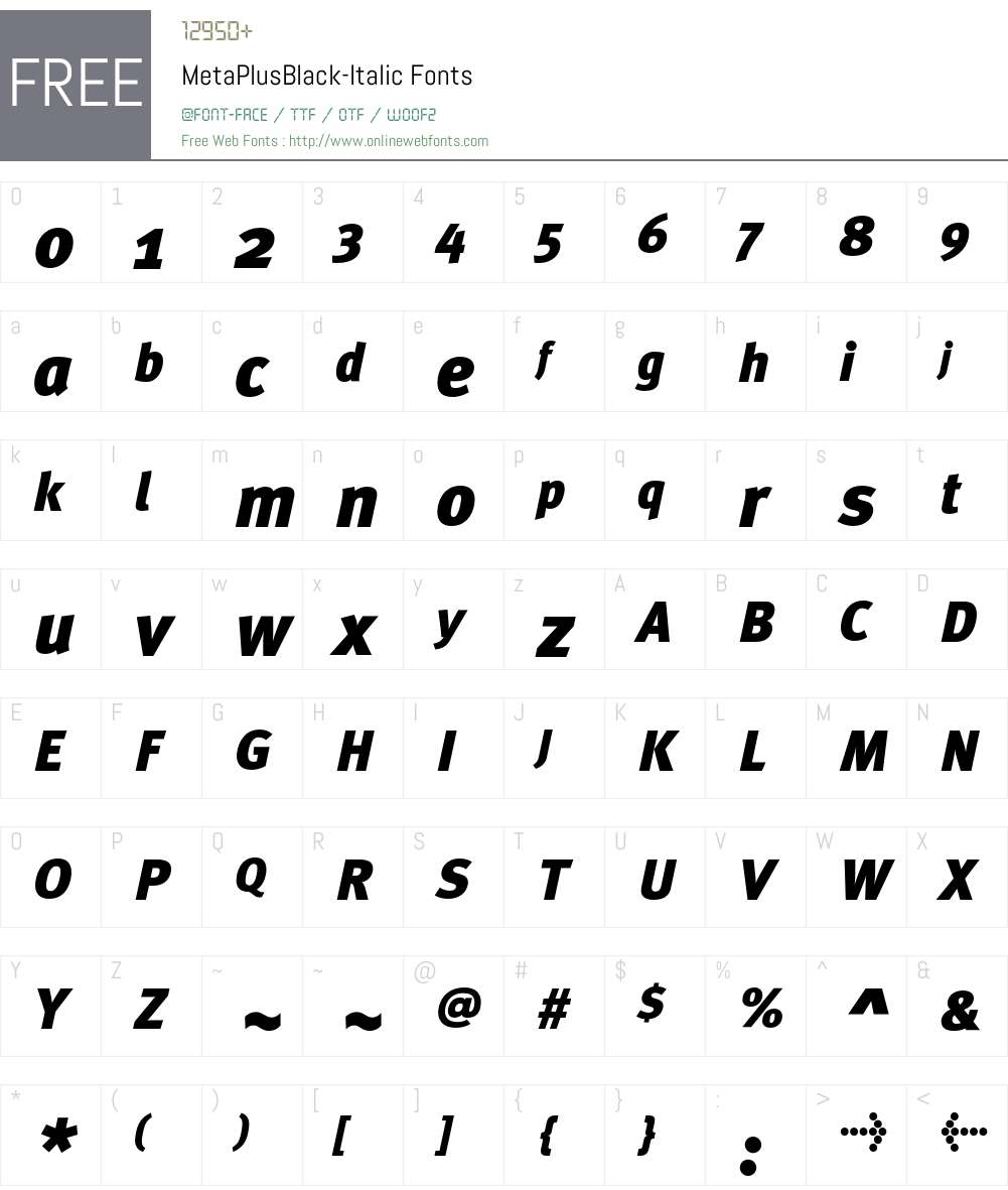 MetaPlusBlack- Font Screenshots