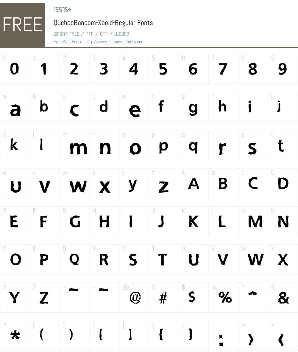 QuebecRandom-Xbold Font Screenshots