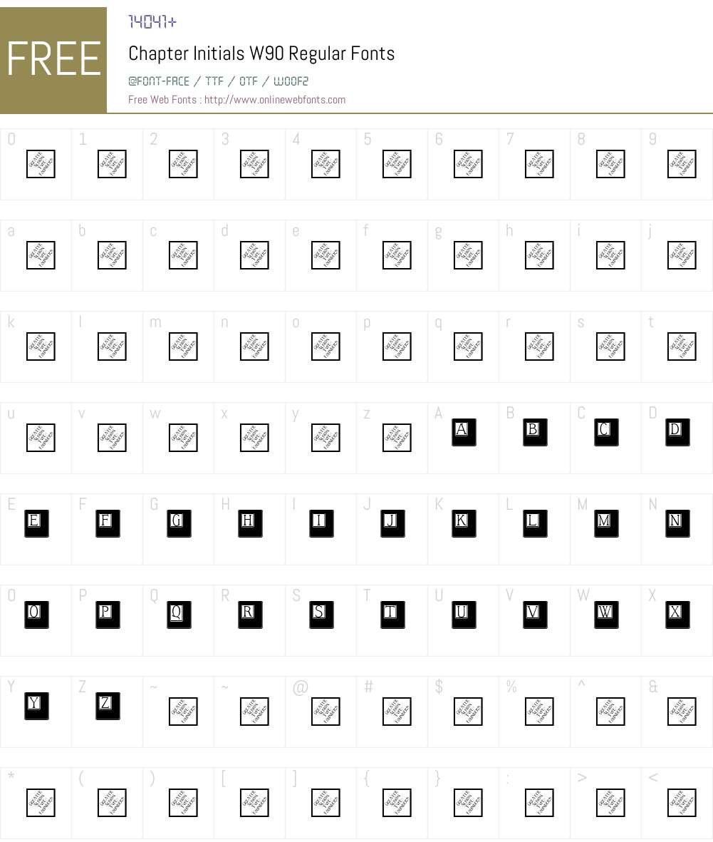 ChapterInitialsW90-Regular Font Screenshots