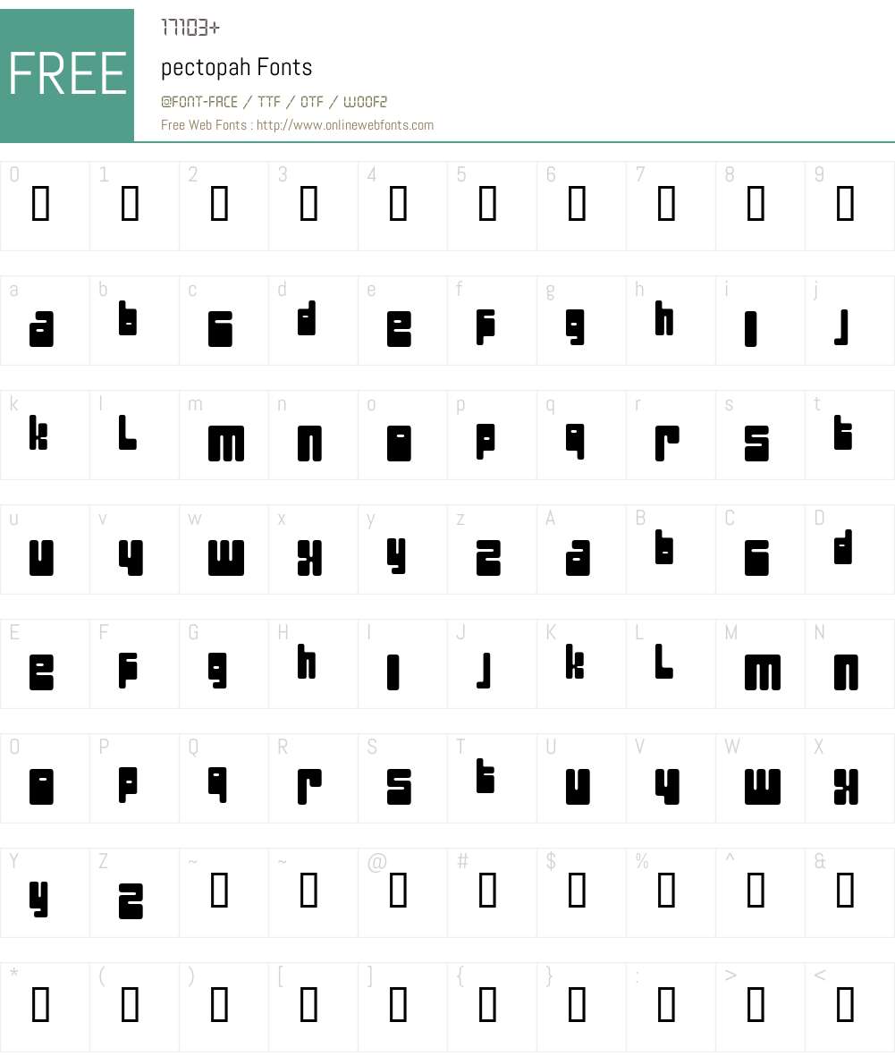 pectopah Font Screenshots