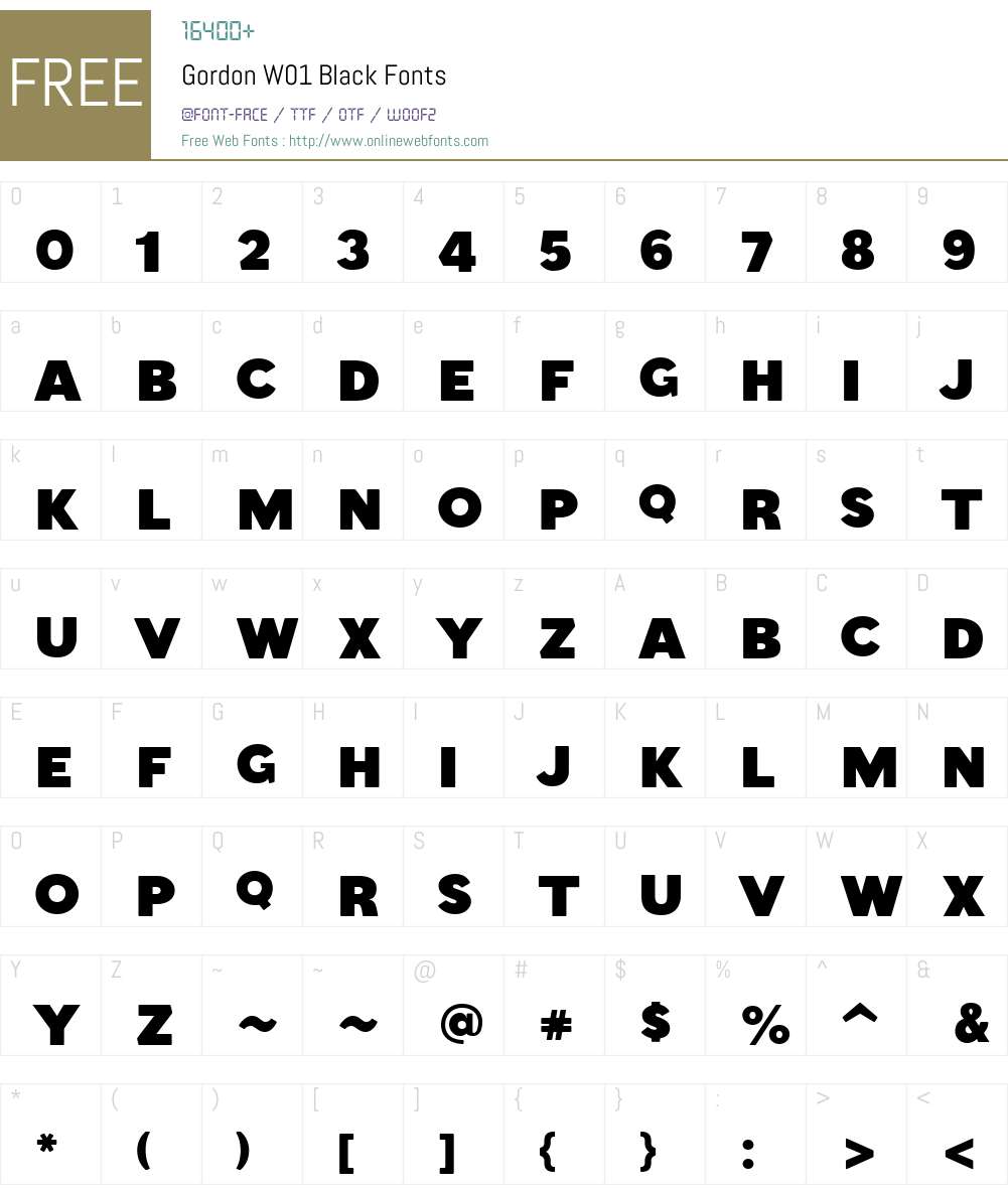 Gordon Font Screenshots