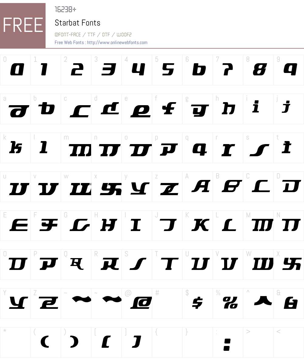 Starbat Font Screenshots