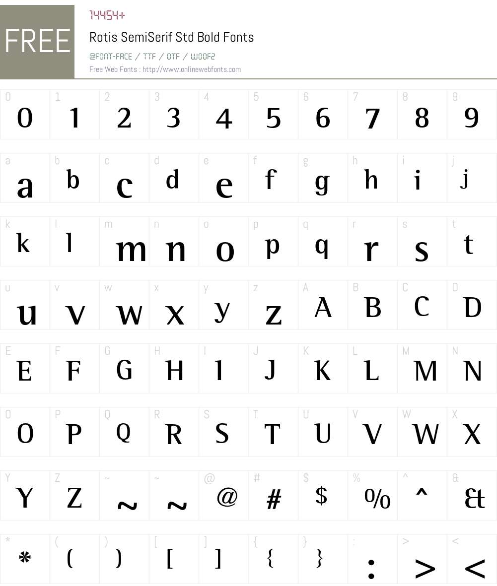 Rotis SemiSerif Std Font Screenshots