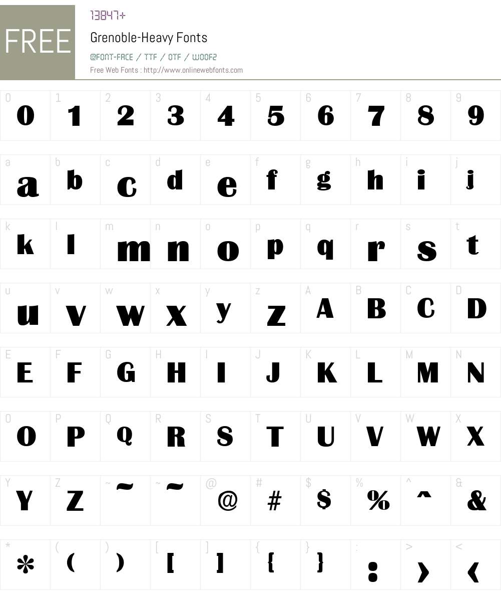 Grenoble-Heavy Font Screenshots