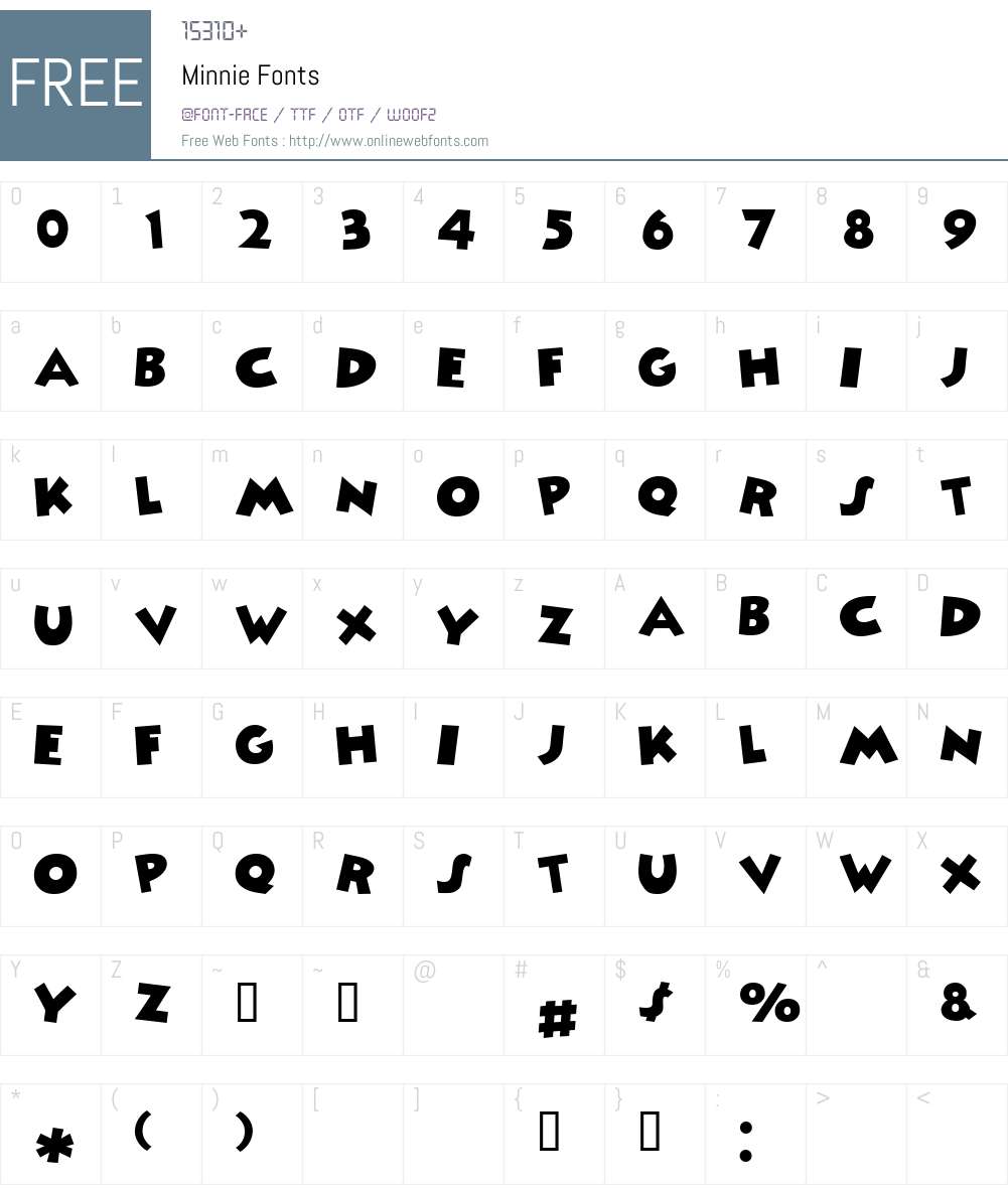 Minnie Font Screenshots