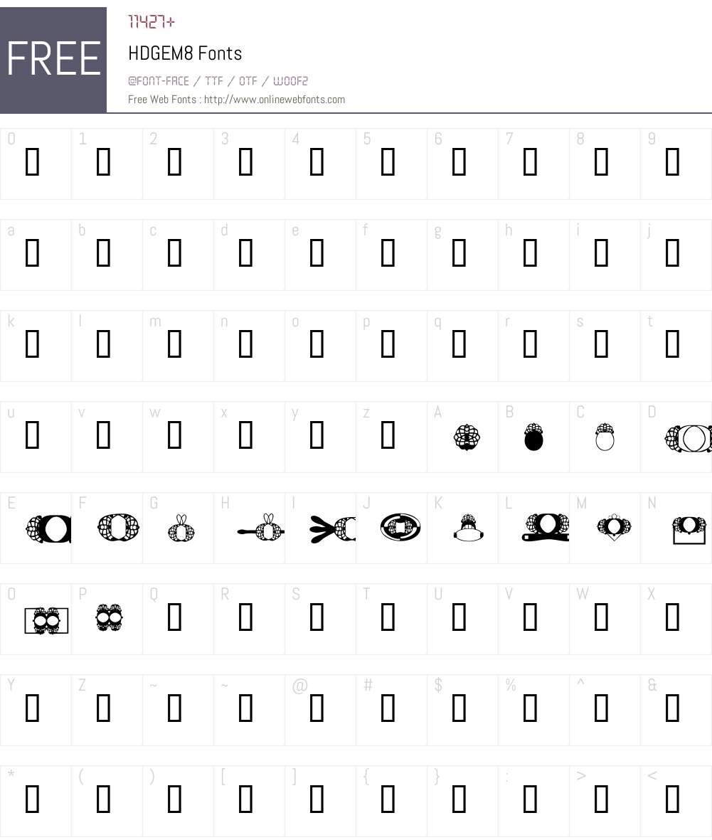 HDGEM8 Font Screenshots
