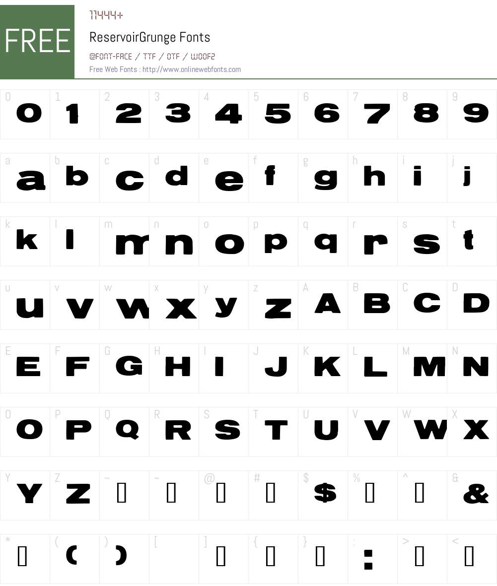 ReservoirGrunge Font Screenshots