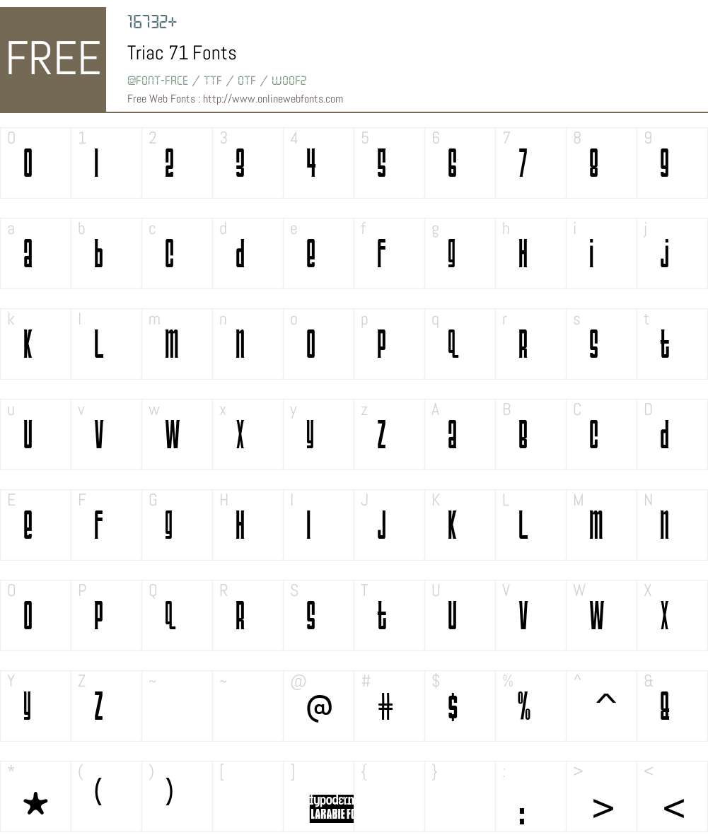 Triac 71 Font Screenshots