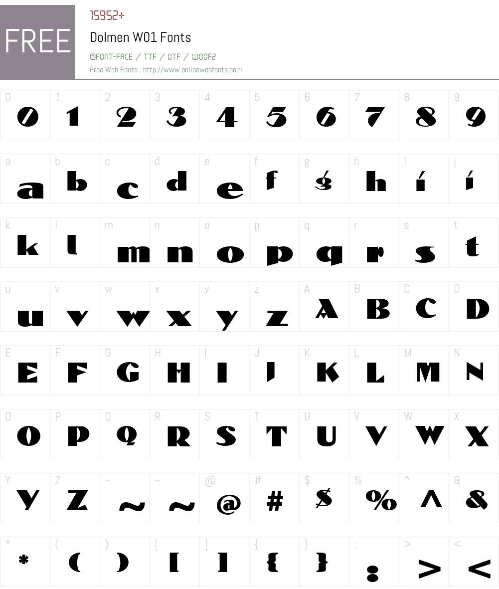 DolmenW01 Font Screenshots