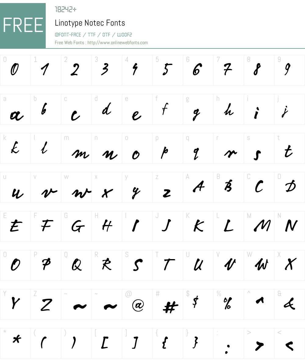 LTNotec Font Screenshots
