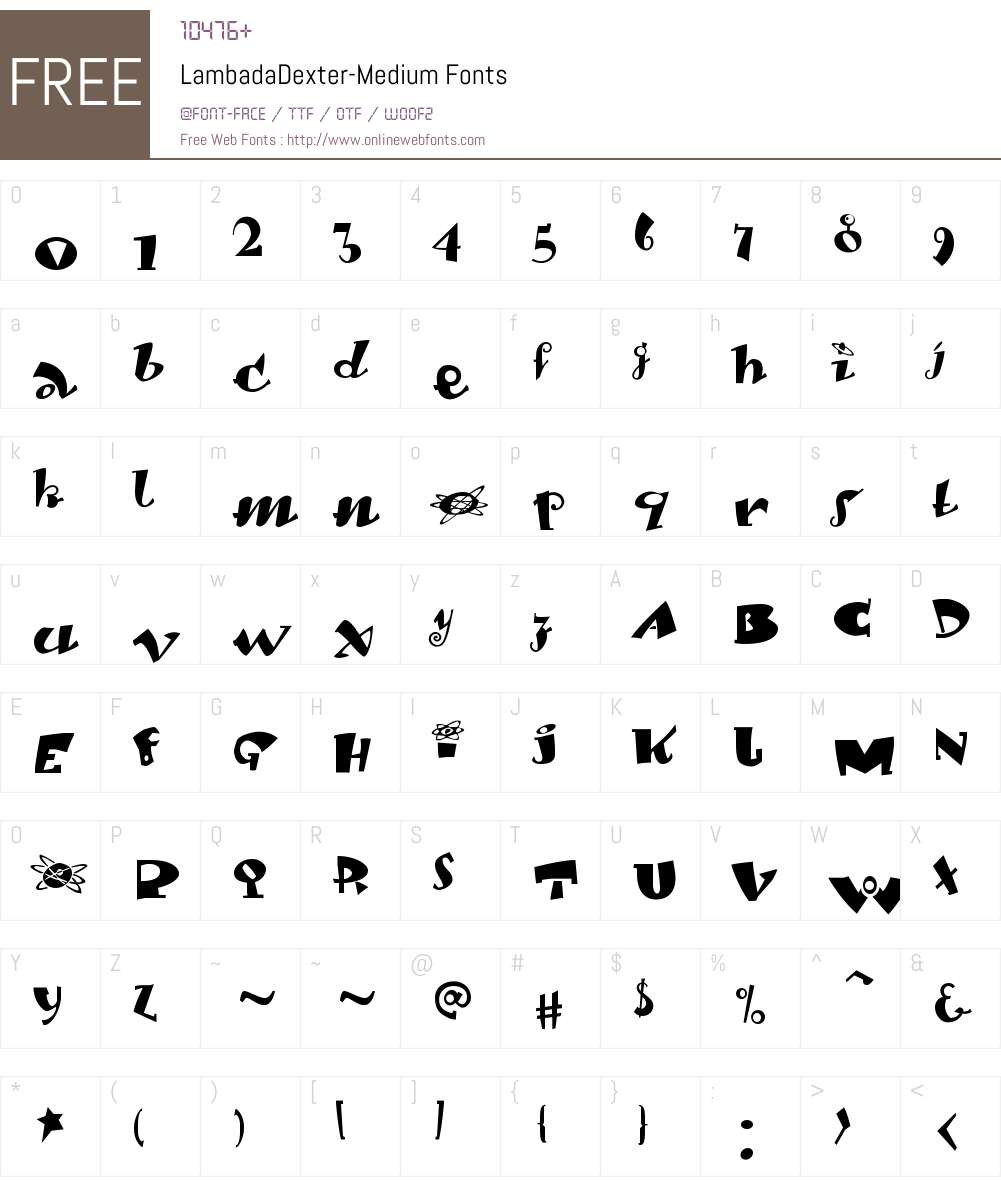 LambadaDexter Font Screenshots