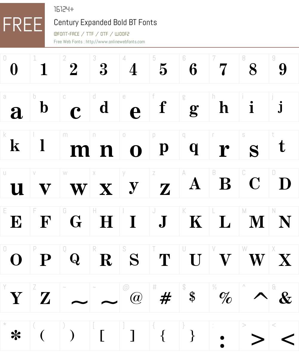 CenturyExpd BT Font Screenshots