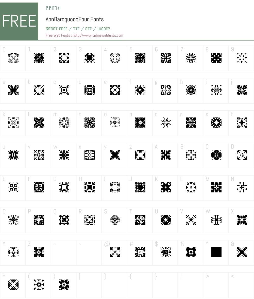 BaroquocoW95-Four Font Screenshots