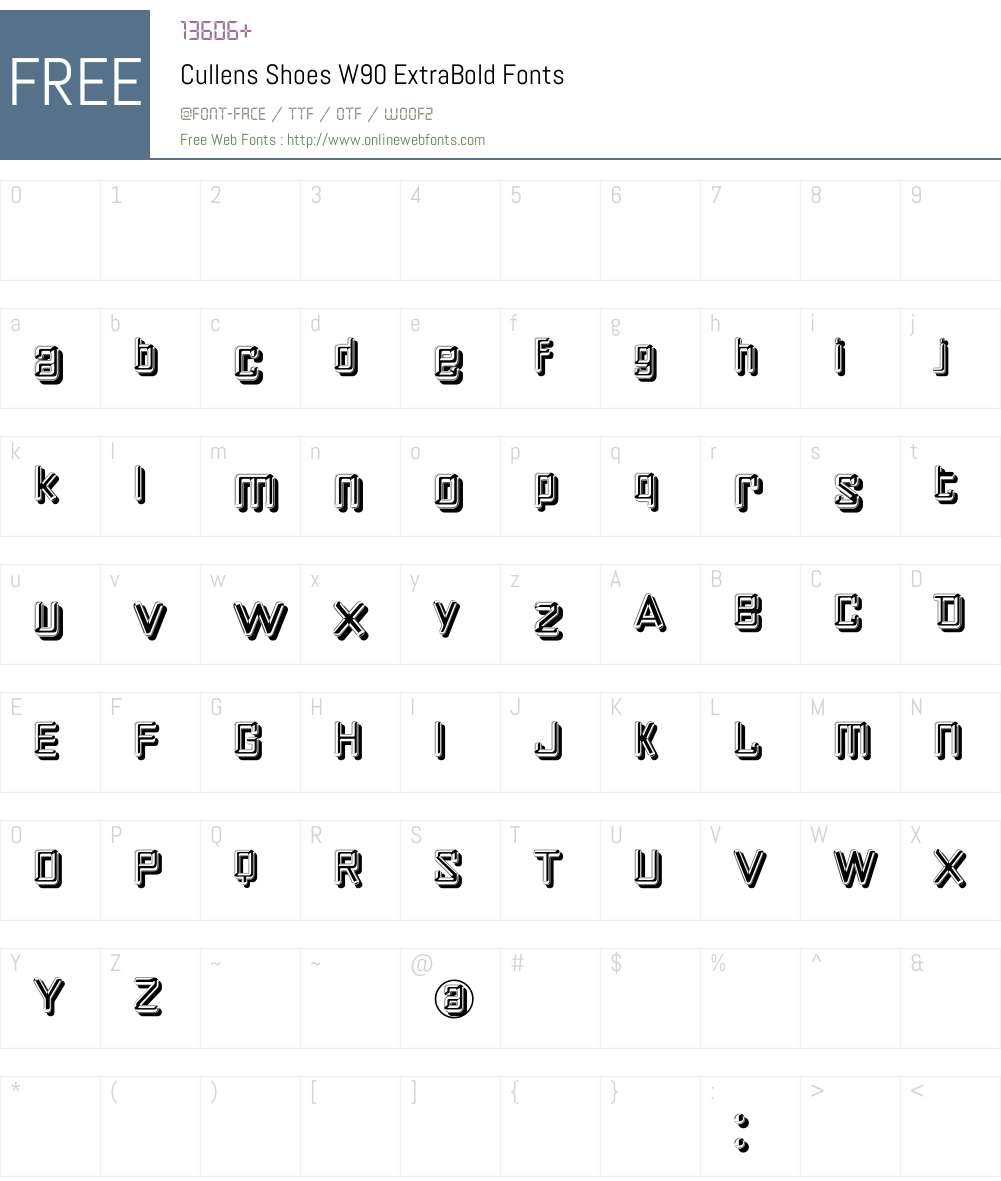 CullensShoesW90-ExtraBold Font Screenshots