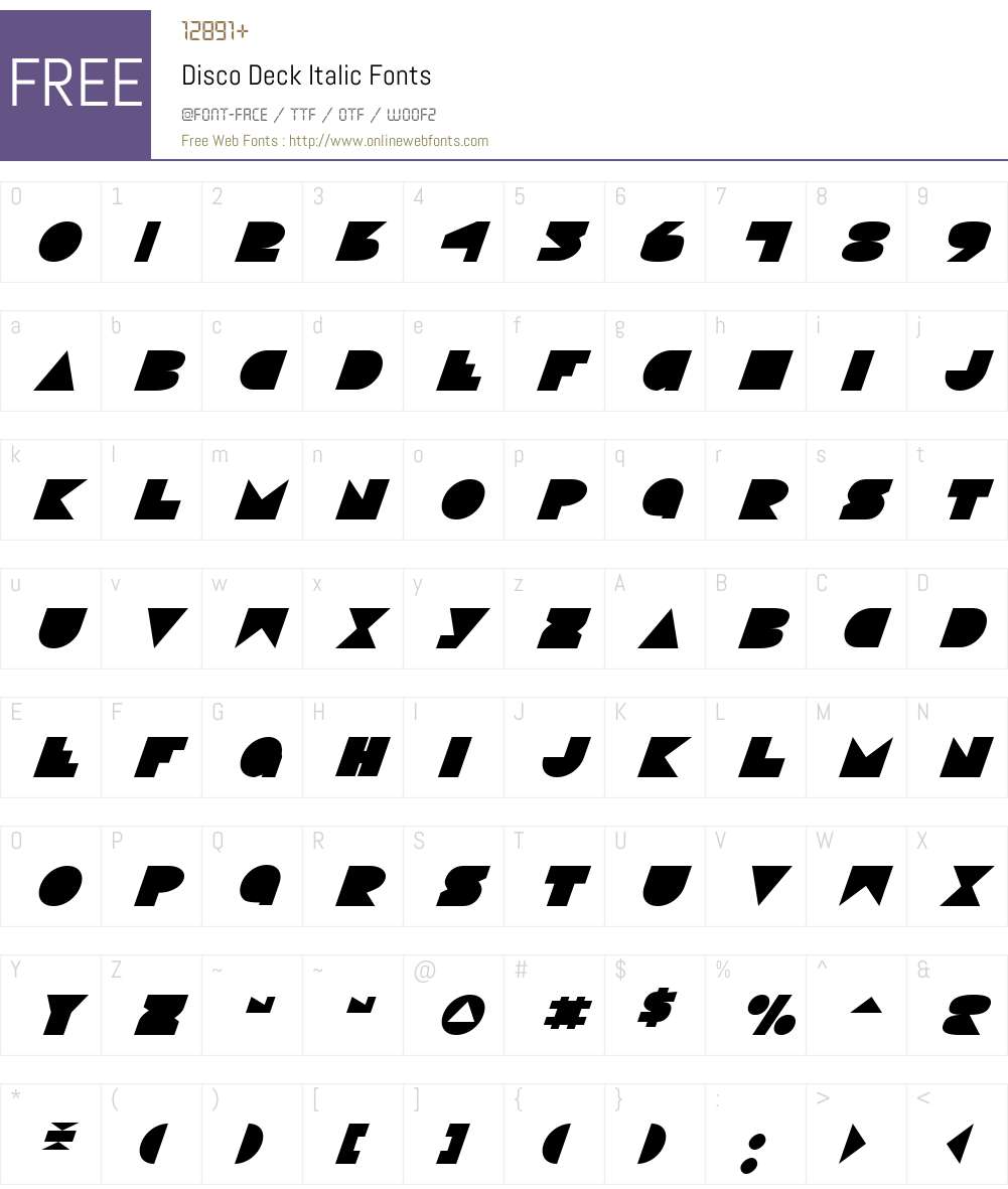 Disco Deck Italic Font Screenshots