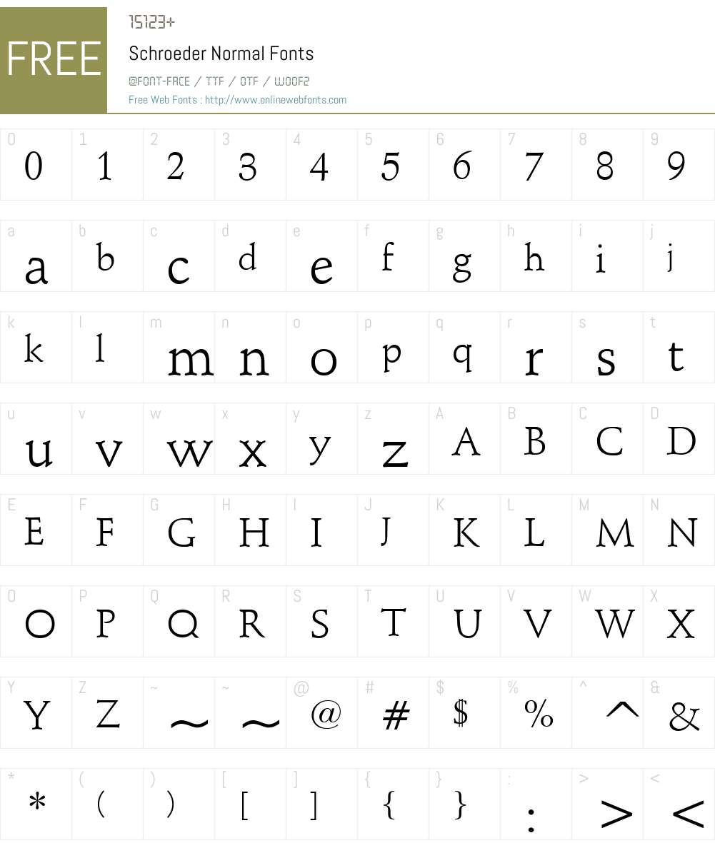 Schroeder Font Screenshots