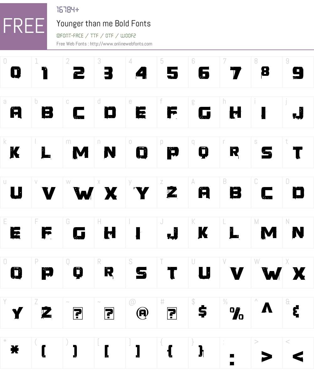 Younger than me Font Screenshots