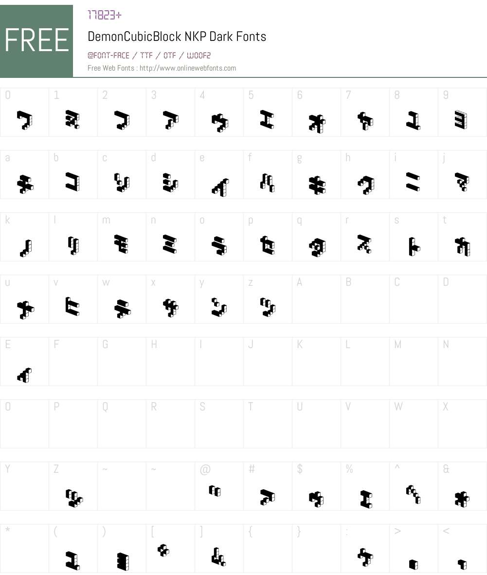 DemonCubicBlock NKP Dark Font Screenshots