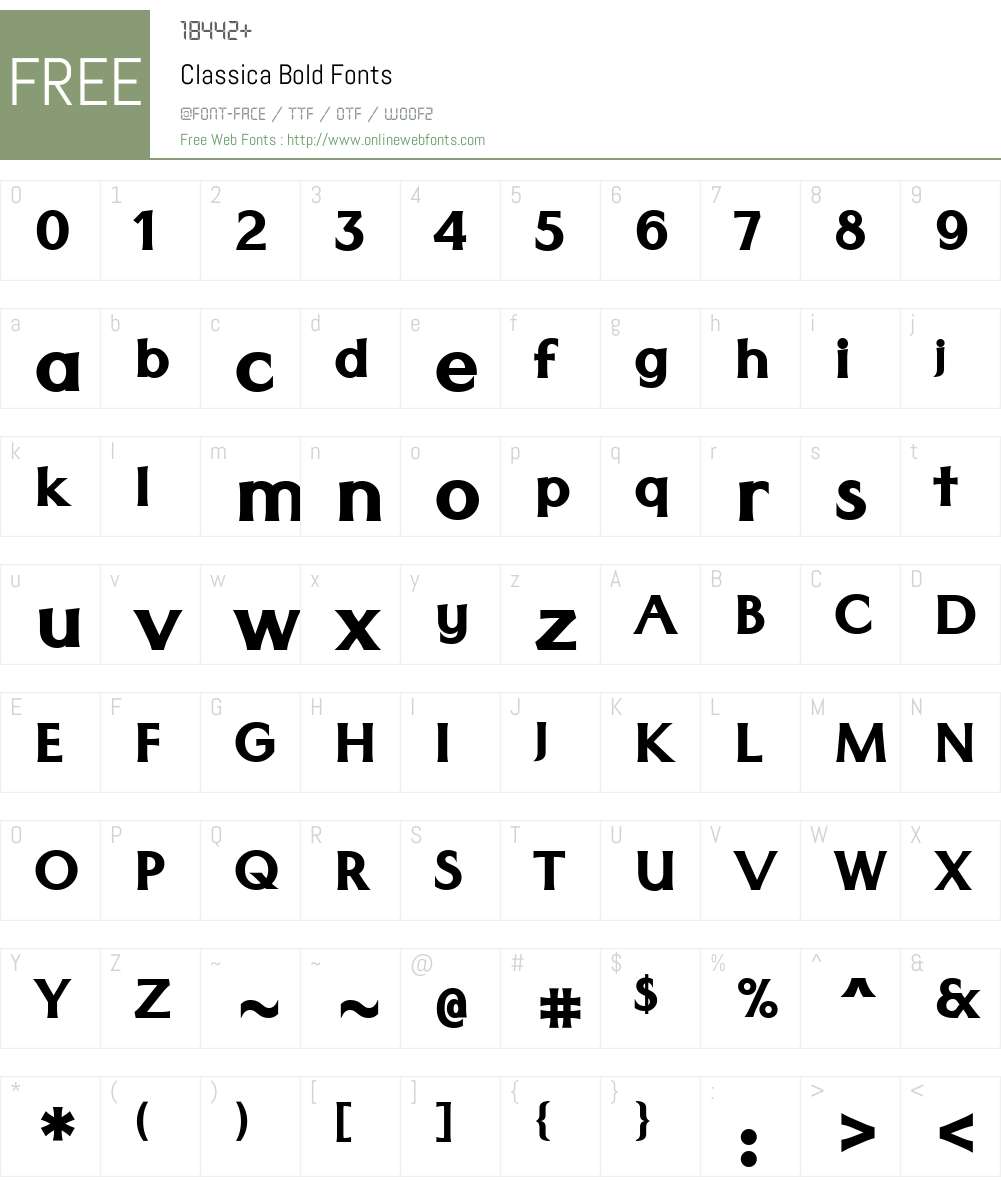 Classica Font Screenshots