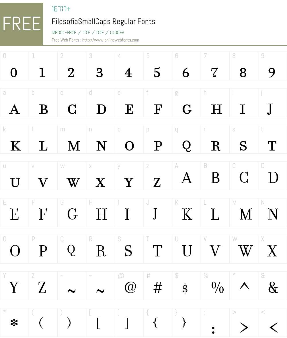 FilosofiaSmallCaps Font Screenshots