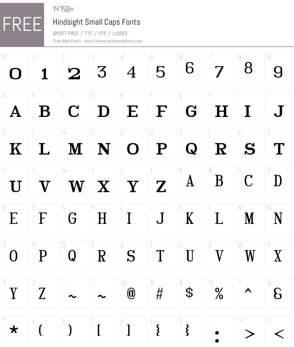 Hindsight Small Caps Font Screenshots