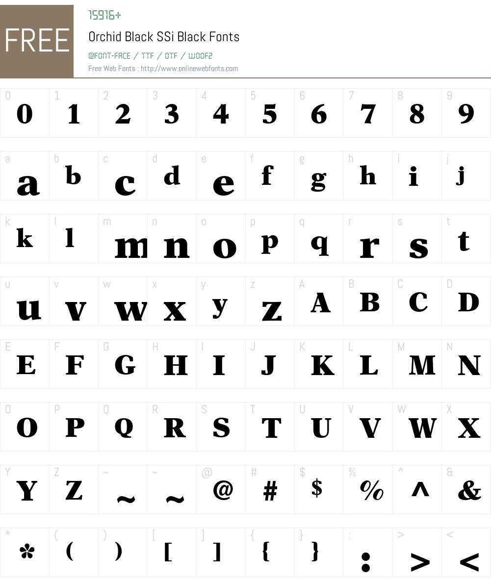 Orchid Black SSi Font Screenshots