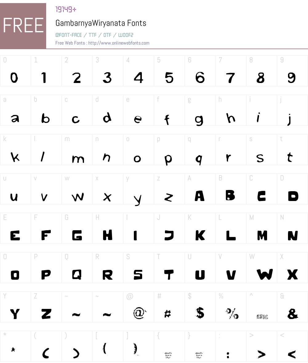 GambarnyaWiryanata Font Screenshots